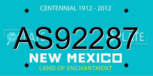 AS92287 New Mexico License Plate