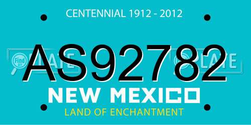 AS92782 New Mexico License Plate