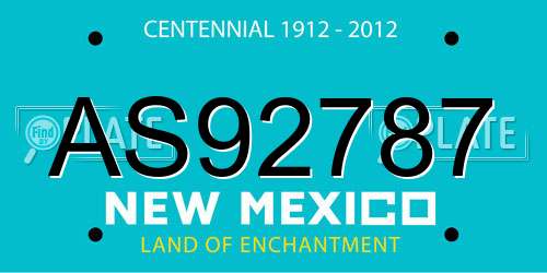 AS92787 New Mexico License Plate
