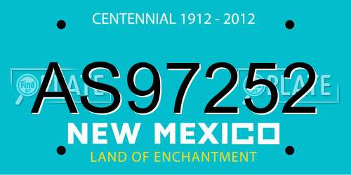 AS97252 New Mexico License Plate