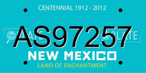 AS97257 New Mexico License Plate