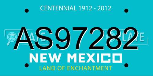 AS97282 New Mexico License Plate