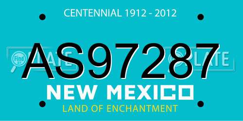 AS97287 New Mexico License Plate