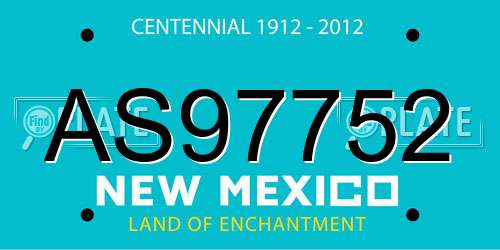 AS97752 New Mexico License Plate