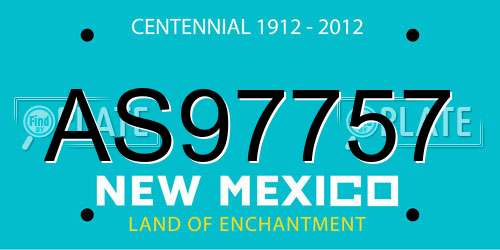AS97757 New Mexico License Plate