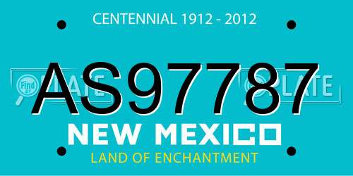 AS97787 New Mexico License Plate