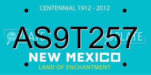 AS9T257 New Mexico License Plate