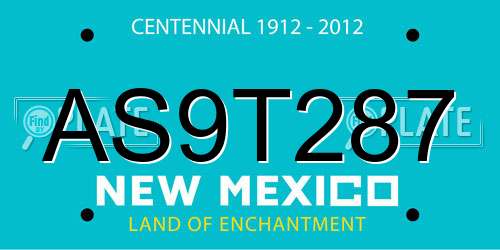 AS9T287 New Mexico License Plate