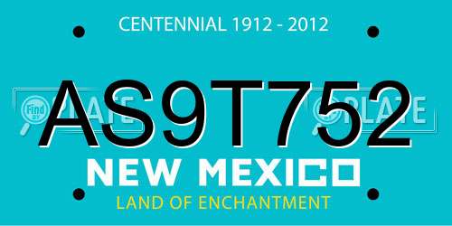 AS9T752 New Mexico License Plate