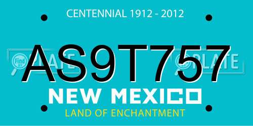 AS9T757 New Mexico License Plate