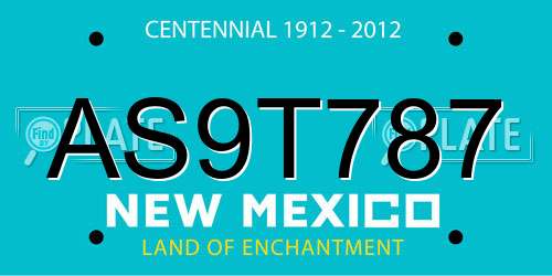 AS9T787 New Mexico License Plate