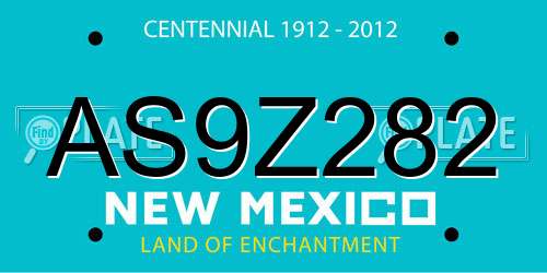 AS9Z282 New Mexico License Plate