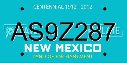 AS9Z287 New Mexico License Plate
