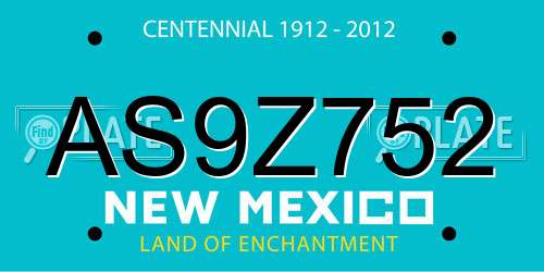 AS9Z752 New Mexico License Plate