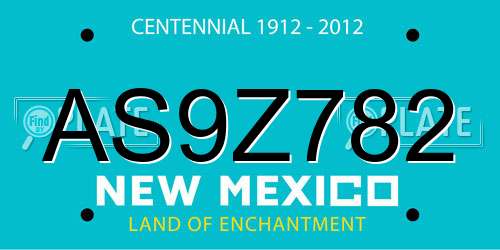 AS9Z782 New Mexico License Plate