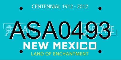 ASA0493 New Mexico License Plate