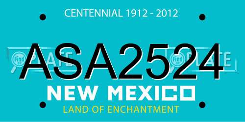 ASA2524 New Mexico License Plate