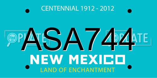 ASA744 New Mexico License Plate