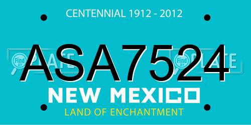 ASA7524 New Mexico License Plate