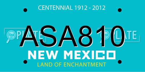 ASA810 New Mexico License Plate