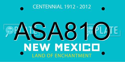 ASA81O New Mexico License Plate
