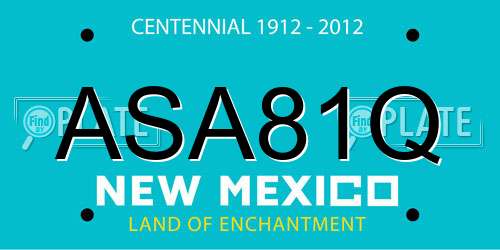 ASA81Q New Mexico License Plate
