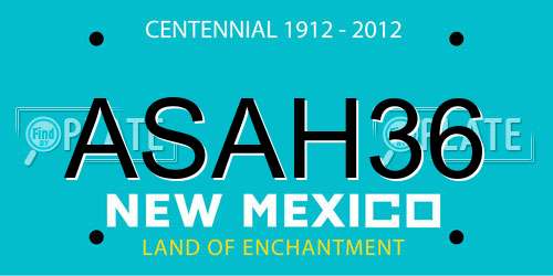 ASAH36 New Mexico License Plate