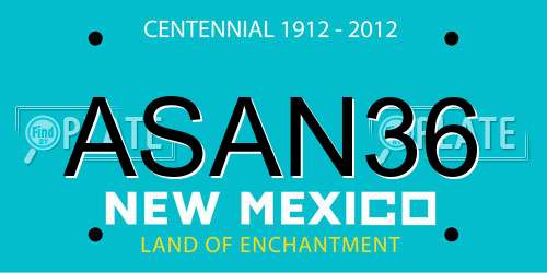 ASAN36 New Mexico License Plate