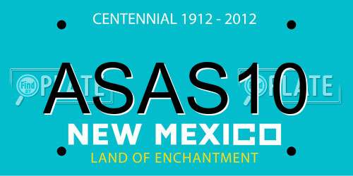 ASAS10 New Mexico License Plate