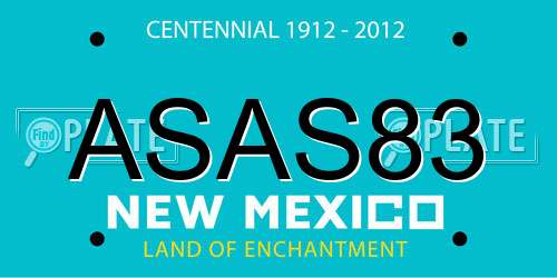 ASAS83 New Mexico License Plate