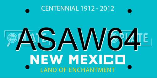 ASAW64 New Mexico License Plate