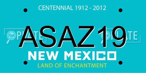 ASAZ19 New Mexico License Plate