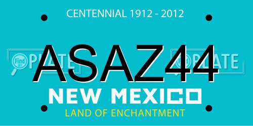 ASAZ44 New Mexico License Plate