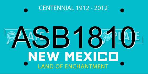 ASB1810 New Mexico License Plate