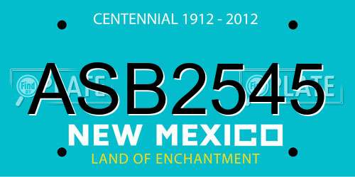 ASB2545 New Mexico License Plate