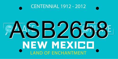 ASB2658 New Mexico License Plate