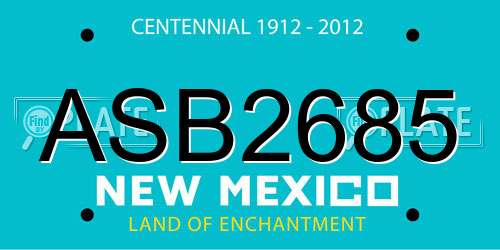 ASB2685 New Mexico License Plate