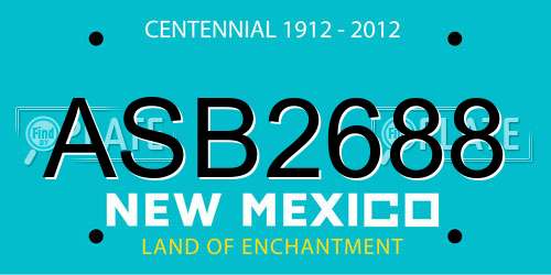ASB2688 New Mexico License Plate
