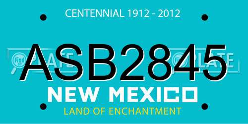 ASB2845 New Mexico License Plate