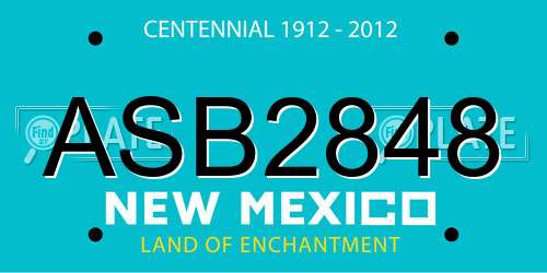 ASB2848 New Mexico License Plate
