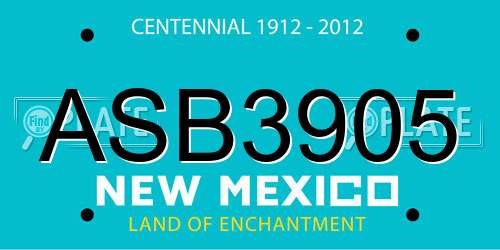 ASB3905 New Mexico License Plate