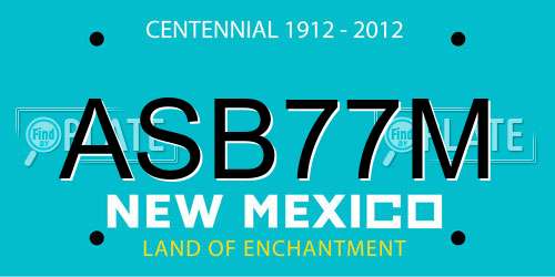 ASB77M New Mexico License Plate