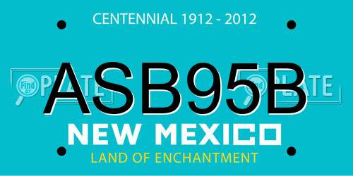 ASB95B New Mexico License Plate