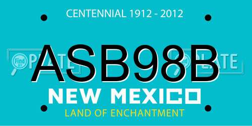 ASB98B New Mexico License Plate