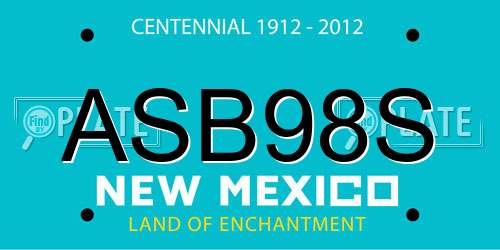 ASB98S New Mexico License Plate