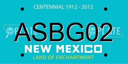 ASBG02 New Mexico License Plate