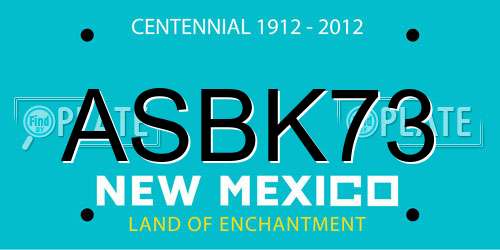 ASBK73 New Mexico License Plate
