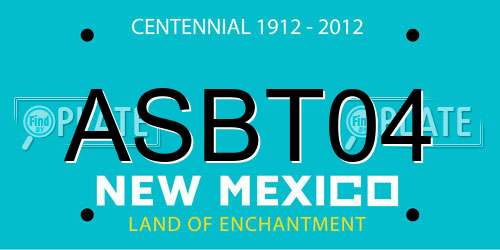 ASBT04 New Mexico License Plate