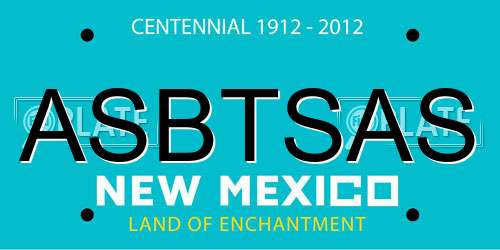 ASBTSAS New Mexico License Plate
