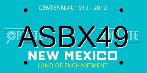 ASBX49 New Mexico License Plate